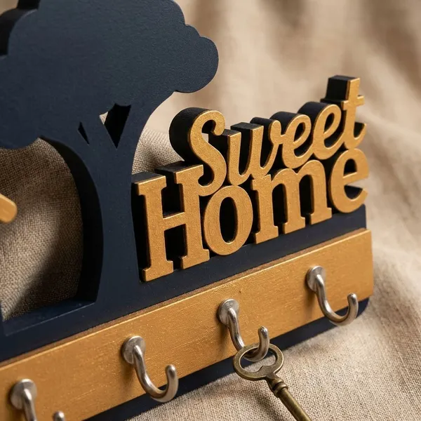 Black_Premium_3d_Wooden_Key_Holder_With_6_Stainless_Steel_Hooks_Wall_Decor_For_Living_Room_And_Entryway