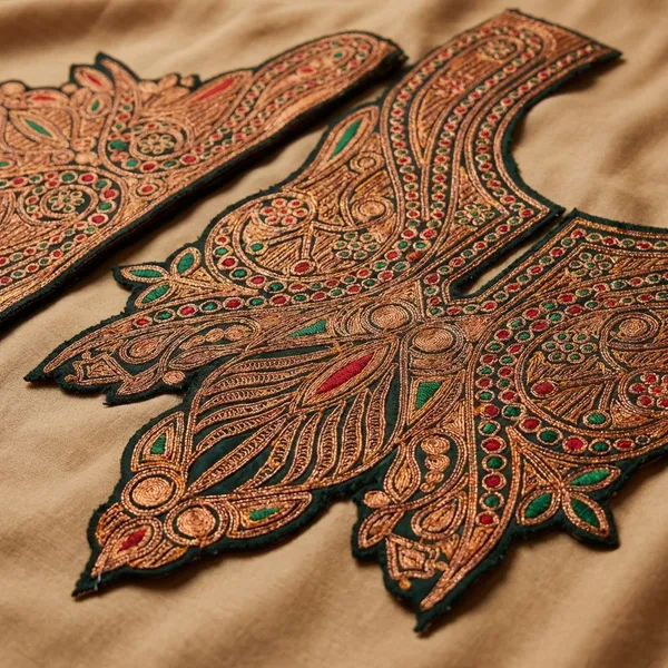Green_and_Copper_Premium_Zari_Neck_Design_For_Women_and_Girls