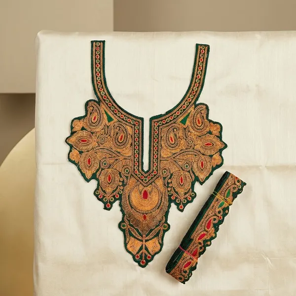 Green_and_Copper_Premium_Zari_Neck_Design_For_Women_and_Girls