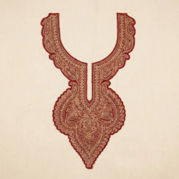 Red_and_Copper_Premium_Zari_Neck_Design_For_Women_and_Girls