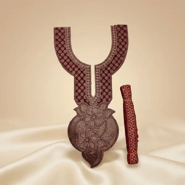 Red_and_Copper_Premium_Zari_Neck_Design_For_Women_and_Girls