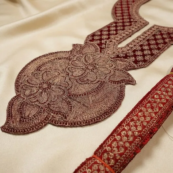 Red_and_Copper_Premium_Zari_Neck_Design_For_Women_and_Girls