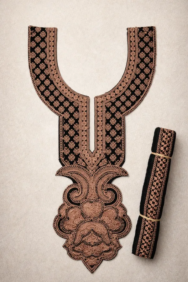 Black_And_Copper_Tilla_And_Zari_Premium_And_Elegant_Neck_Design_For_Women_And_Girls