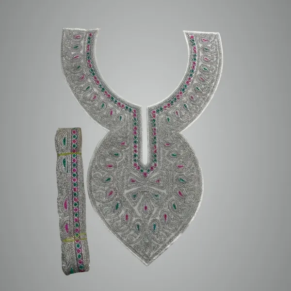 White_And_Silver_And_Pink_And_Copper_Tilla_And_Zari_Premium_And_Elegant_Neck_Design_For_Women_And_Girls