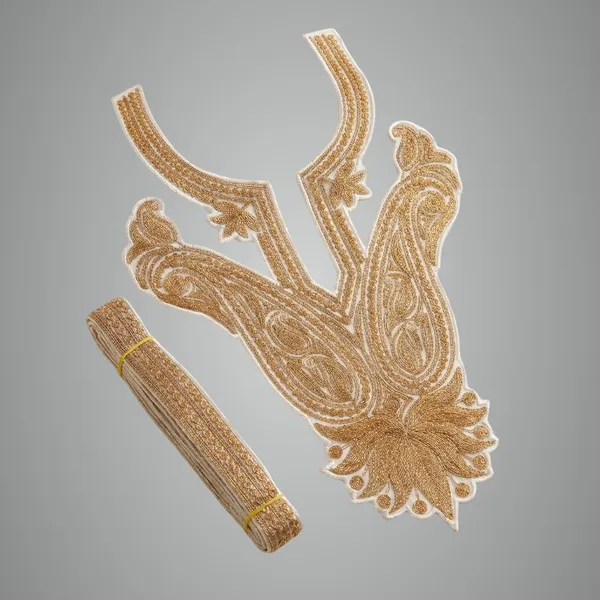 White_And_Golden_Tilla_Work_Premium_And_Elegant_Zari_Neck_Design_For_Women_And_Girls