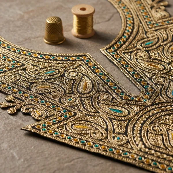 Golden_and_Black__Tilla_And_Zari_Premium_And_Elegant_Neck_Design_For_Women_And_Girls