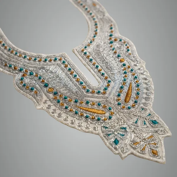 White_And_Silver_Tilla_And_Zari_Premium_And_Elegant_Neck_Design_For_Women_And_Girls