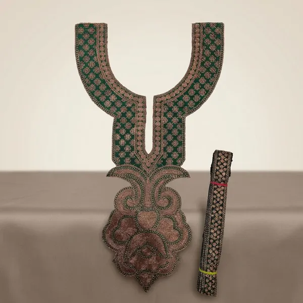 Green_And_Copper_Tilla_And_Zari_Premium_And_Elegant_Neck_Design_For_Women_And_Girls