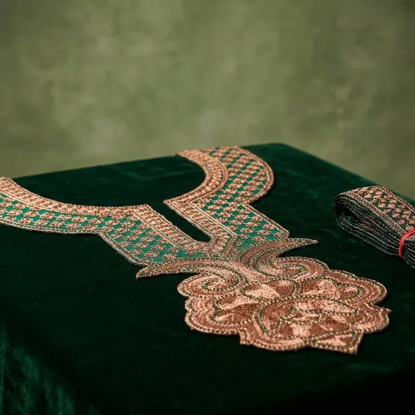Gold_And_Green_And_Copper_Mirror_Work_And_Tilla_And_Zari_Premium_And_Elegant_Cut_Dhana_Neck_Design_For_Women_And_Girls