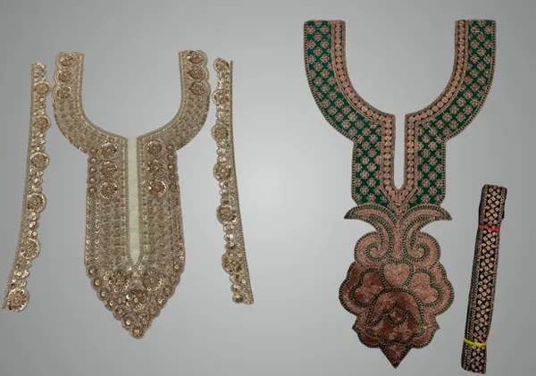Gold_And_Green_And_Copper_Mirror_Work_And_Tilla_And_Zari_Premium_And_Elegant_Cut_Dhana_Neck_Design_For_Women_And_Girls