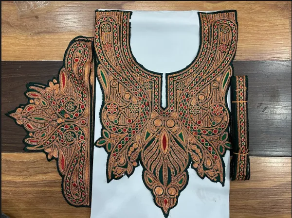 Green_and_Copper_Premium_Zari_Neck_Design_For_Women_and_Girls