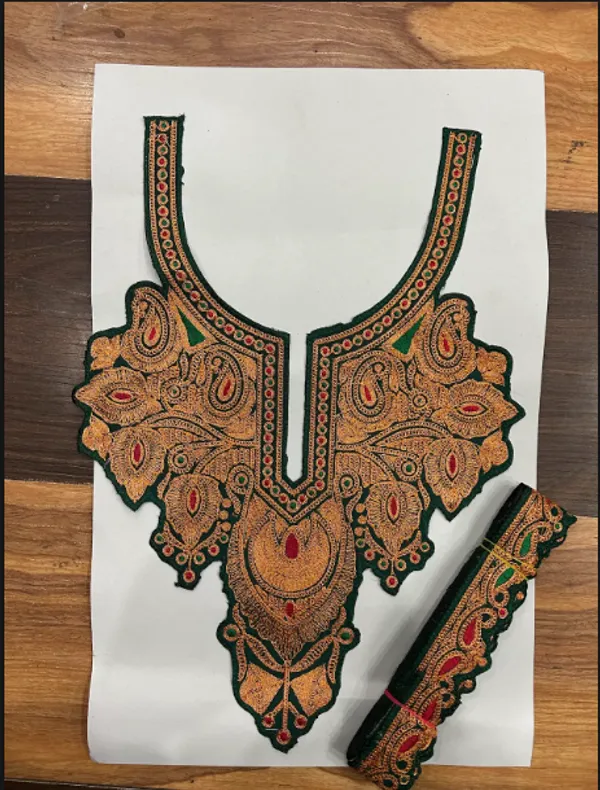Green_and_Copper_Premium_Zari_Neck_Design_For_Women_and_Girls
