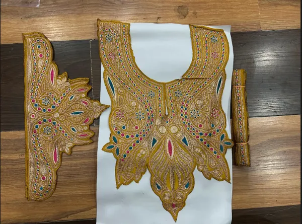 Mustard_and_Copper_Premium_Zari_Neck_Design_For_Women_and_Girls
