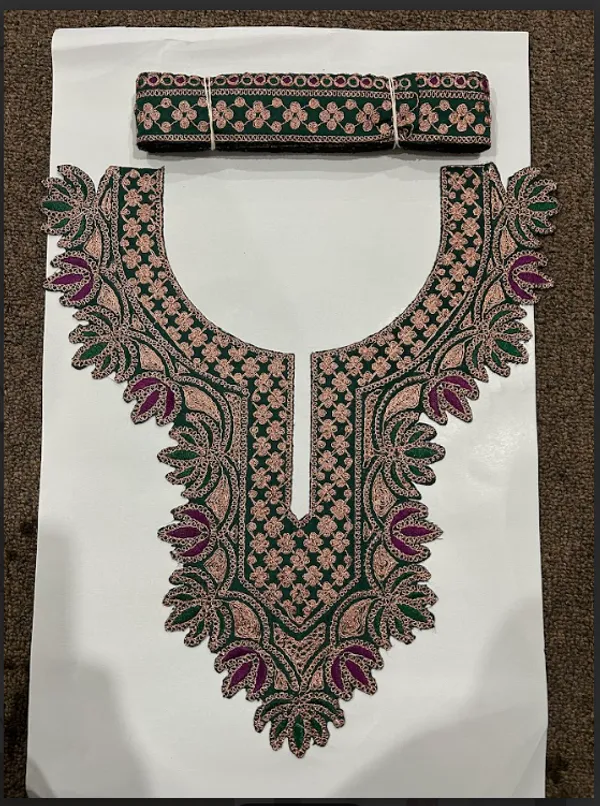 Green_and_Golden_Tilla_And_Zari_Premium_And_Elegant_Neck_Design_For_Women_And_Girls
