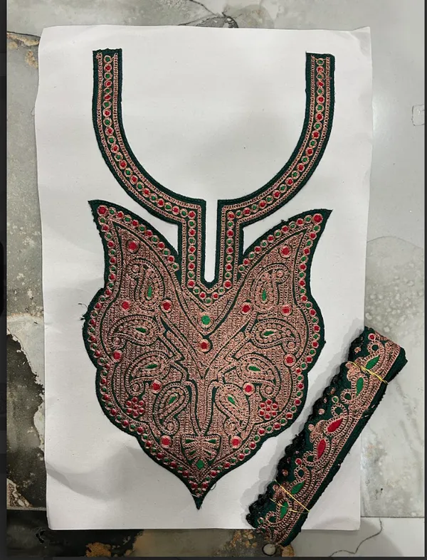 Green_And_Golden_Tilla_And_Zari_Premium_And_Elegant_Neck_Design_For_Women_And_Girls