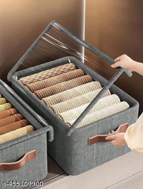 Multicolor_Transparent_Foldable_Clothing_Storage_Box_With_Steel_Frame_Multi-Layer_Design_Dust-Proof_For_Clothes_Pants
