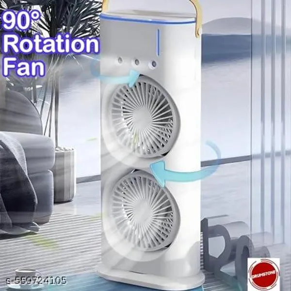 White_3-In-1_Usb-C_Rechargeable_Portable_Air_Cooler_fan_10W_Mist_Led_And_Quiet.