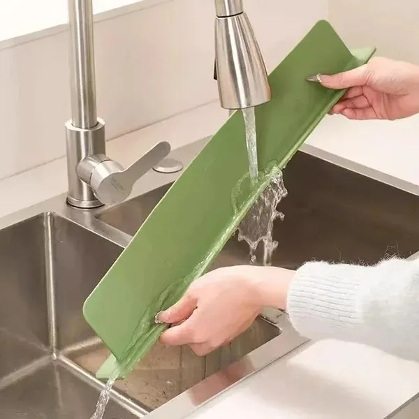 Buy_1_get_1_Free_|_Anti_Splash_Sink_Guard_For_Kitchen_Countertop_|__Green_Colour_|_Flexible_Water_Blocking_Barrier
