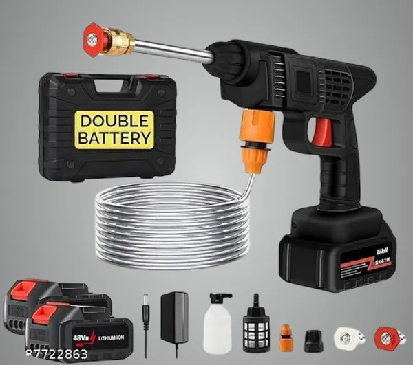 Black_48V_Cordless_High_Pressure_Washer_With_3-In-1_Nozzle_Foam_Can_5M_Hose_For_Car_Wash_Bike_Cleaning_And_Home_Use