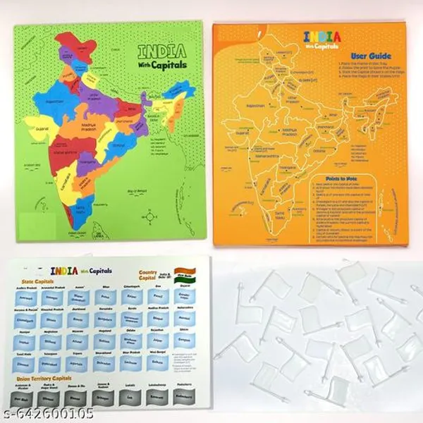 Multicolor_India_Map_Puzzle_With_State_Capitals_Educational_Jigsaw_For_Kids_25_Pcs