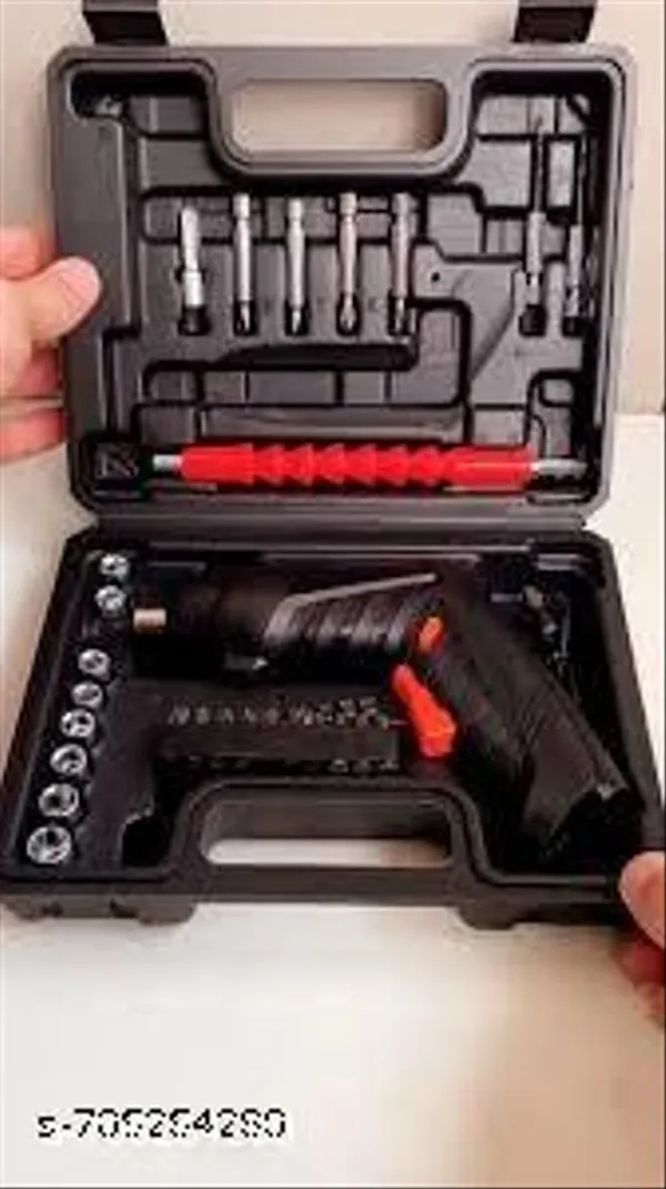 Black_Usb_Rechargeable_Mini_Screwdriver_Cordless_Drill_With_40_Pcs_Bits_Set