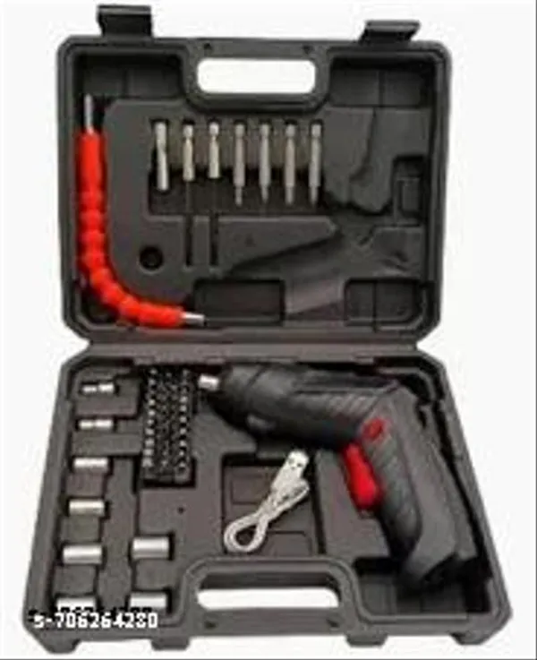 Black_Usb_Rechargeable_Mini_Screwdriver_Cordless_Drill_With_40_Pcs_Bits_Set