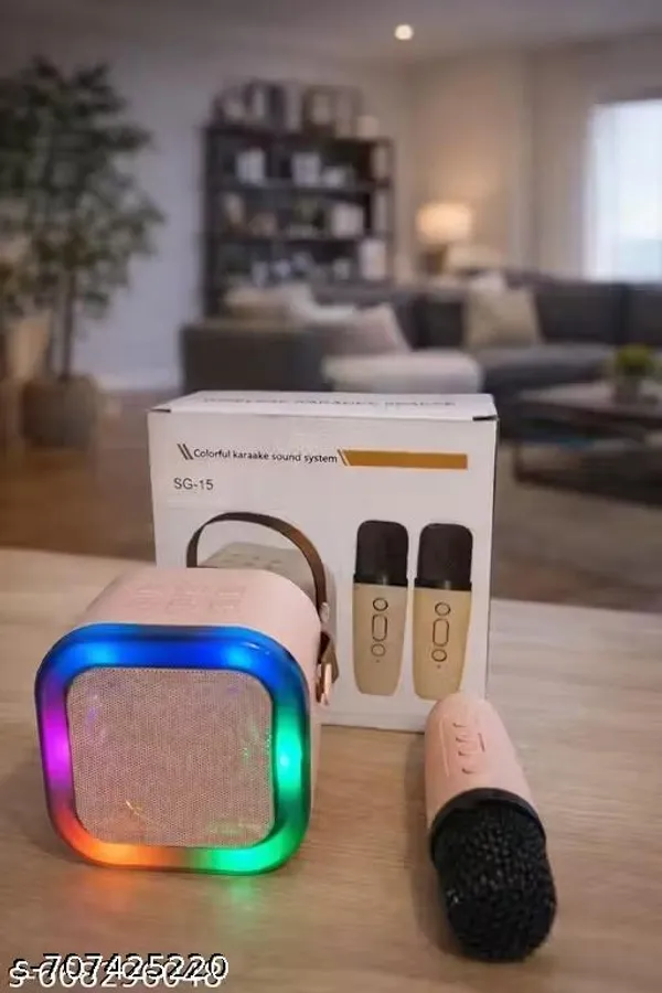Multicolor_K12_Mini_Bluetooth_Karaoke_Speaker_With_2_Mics_5W_5_Voice_Effects_Led_Lights_Rechargeable_4H_Playtime_For_Kids_And_Adults