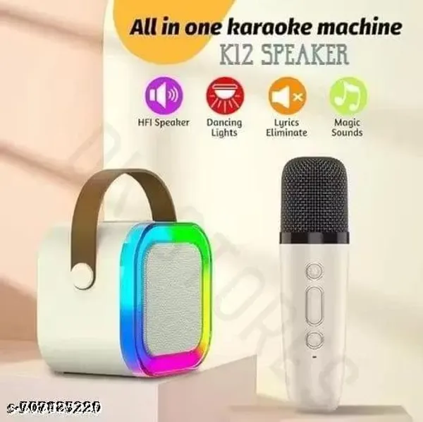Multicolor_K12_Mini_Bluetooth_Karaoke_Speaker_With_2_Mics_5W_5_Voice_Effects_Led_Lights_Rechargeable_4H_Playtime_For_Kids_And_Adults