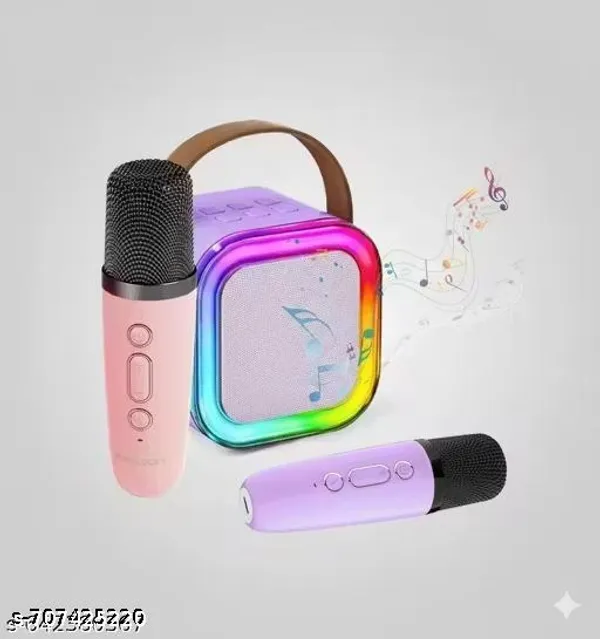 Multicolor_K12_Mini_Bluetooth_Karaoke_Speaker_With_2_Mics_5W_5_Voice_Effects_Led_Lights_Rechargeable_4H_Playtime_For_Kids_And_Adults