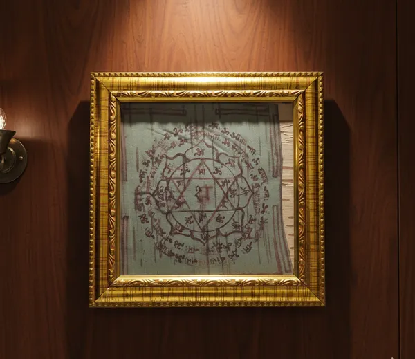 Shani_Dosh__Shanti_Golden_Shani_Yantra_On_Bhojpatra_With_Wooden_Frame