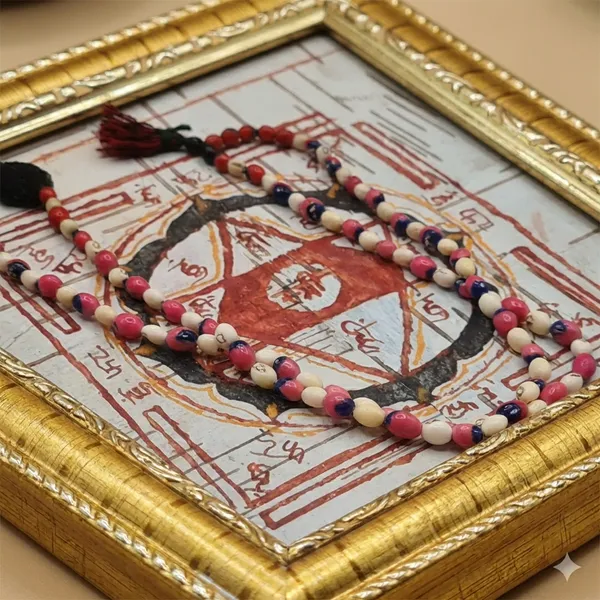 Sarv_Siddhi_Dayak_Multicolour_Premium_Quality_Mahatara_Yantra_And_Rudraksh_Laal_Safed_Gunja_Necklace_Pack_Of_2