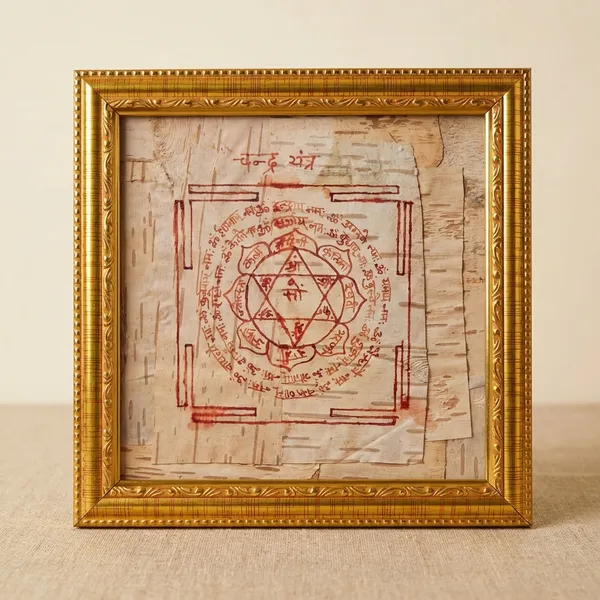 Santi_Dayak_Golden_Chandra_Yantra_On_Bhojpatra_With_Wooden_Frame
