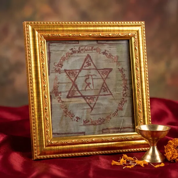 Prem_&_Vivah_Badha_Nivarak_Golden_Shukra_And_Shani__Yantra_On_Bhojpatra_With_Wooden_Frame_Pack_Of_2
