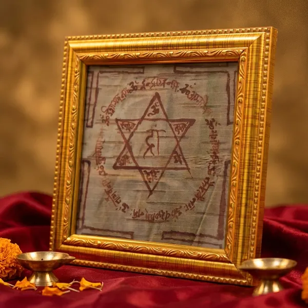 Prem_v_Vivah_Karak_Golden_Shukra_Yantra_On_Bhojpatra_With_Wooden_Frame