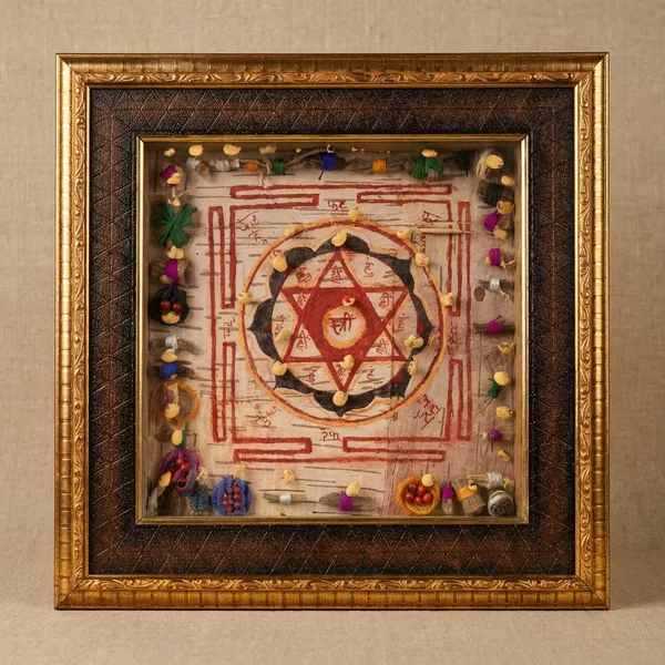 Tantr_Nivarak_MahaTara_DasMahavidya_Golden_Premium_Quality_Yantra_On_Bhojpatra_Framed_Art