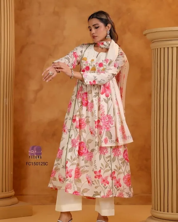 Ivory_Floral_Embroidered_Cotton_Anarkali_Set