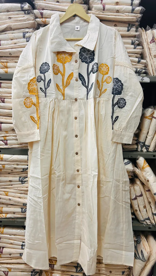 Women's_White_&_Yellow_Cotton_Embroidered_Anarkali_Gown