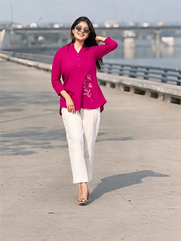Rangnoor_Women's_Premium_Cotton_Flex_Embroidered_Shirt_&_Pant_Co-ord_Set_-_Pink