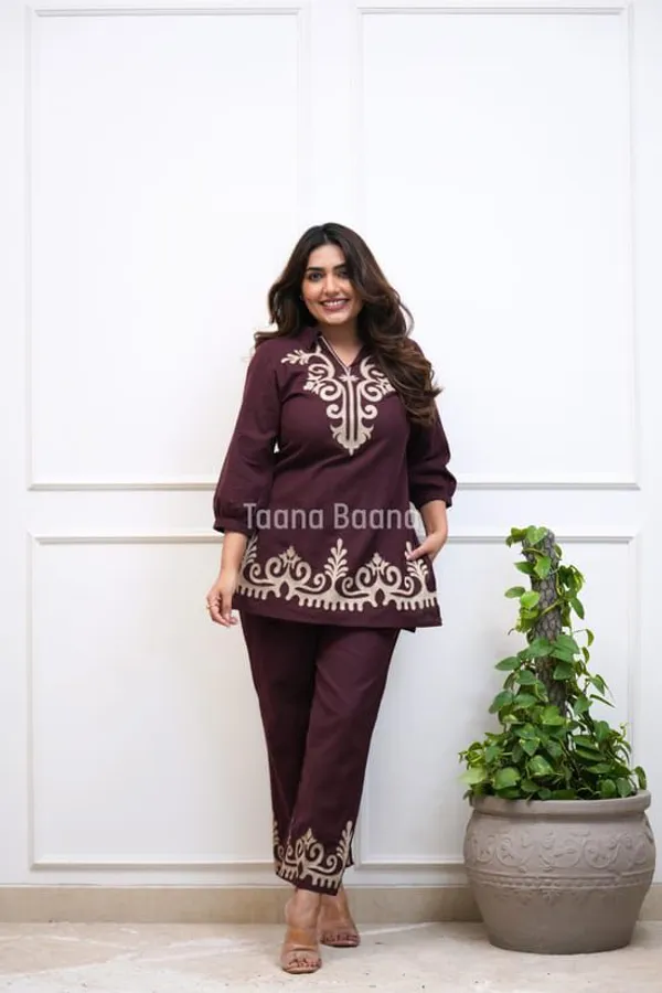 Rangnoor_Women's_Premium_Cotton_Embroidered_Straight_Co-ord_Set_�_Wine