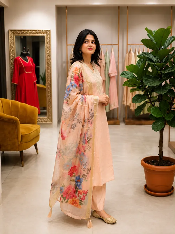 Rangnoor_Women's_Peach_Roman_Silk_Embroidered_Kurta_Pant_Set_with_Chanderi_Dupatta