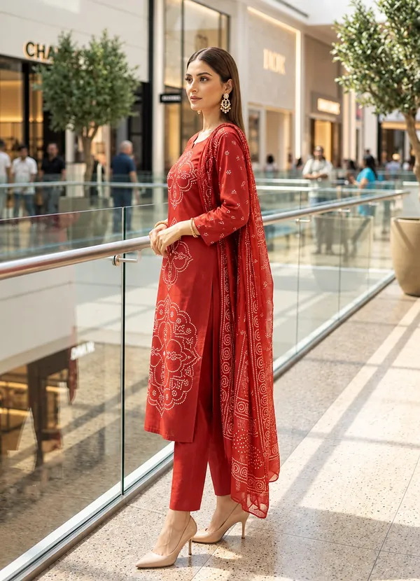 Women's_Rust_Red_Muslin_Printed_Kurta_Set_with_Dupatta