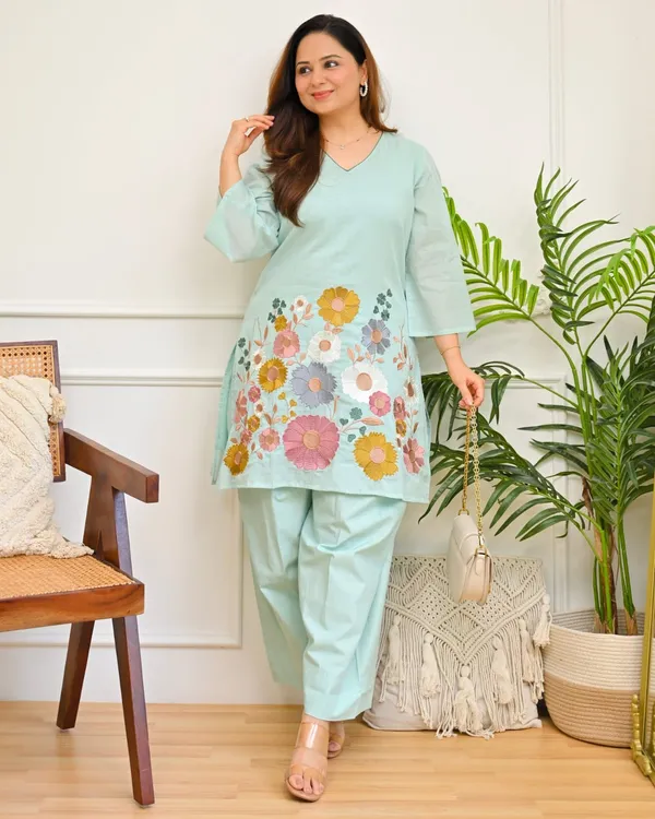 Women's_Cotton_60x60_Embroidered_Co-ord_Set_with_Kurta_&_Pant