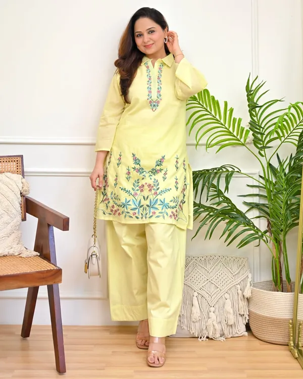 Women�s_Black_Cotton_Flex_Embroidered_Co-ord_Set