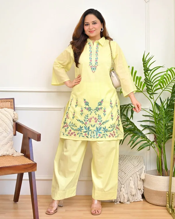 Women�s_Black_Cotton_Flex_Embroidered_Co-ord_Set