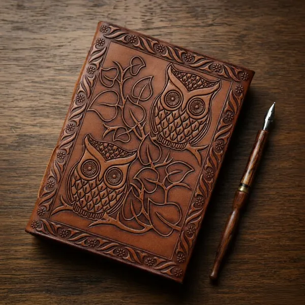 Premium_Handmade_Leather_Diary_Notebook_Owl_Embossed_Vintage_Rustic_Notebook_Unruled_Writing_For_Sketching_Gratitude_Travel_Personal_Use_Aesthetic_Gift_For_Writers_Creatives_200_Pages