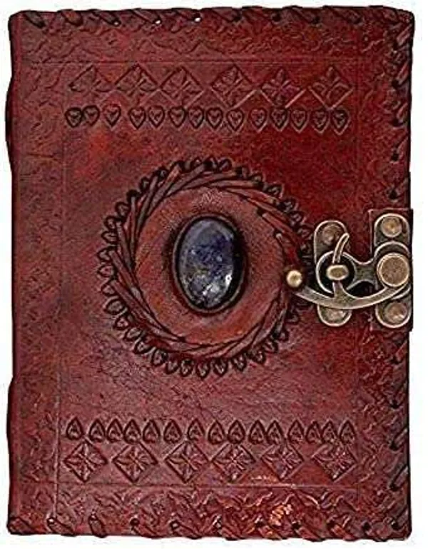 Premium_Handmade_Vintage_Leather_Diary_With_Antique_Metal_Lock_Stone_Embossed_Design_200_Pages_Unruled_Thick_Paper_Luxury_Travel_Notebook_For_Writing_Sketching_Personal_Aesthetic_Gift_For_Men_Women
