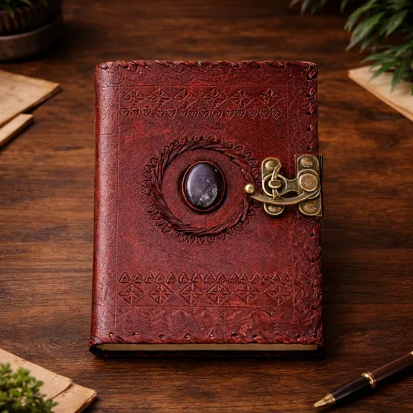 Premium_Handmade_Vintage_Leather_Diary_With_Antique_Metal_Lock_Stone_Embossed_Design_200_Pages_Unruled_Thick_Paper_Luxury_Travel_Notebook_For_Writing_Sketching_Personal_Aesthetic_Gift_For_Men_Women