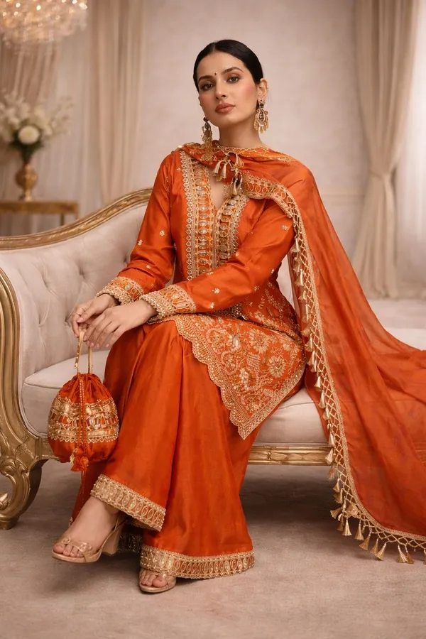 Designer_Kurti_Plazzo_Set_With_Real_Mirror_Embroidery_Work