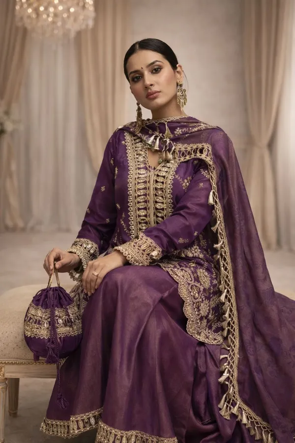 Designer_Kurti_Plazzo_Set_With_Real_Mirror_Embroidery_Work