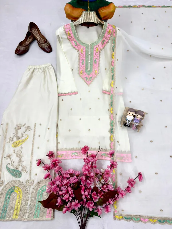 Designer_Kurti_Plazzo_Set_With_Sequence_and_Handwork_Embroidery
